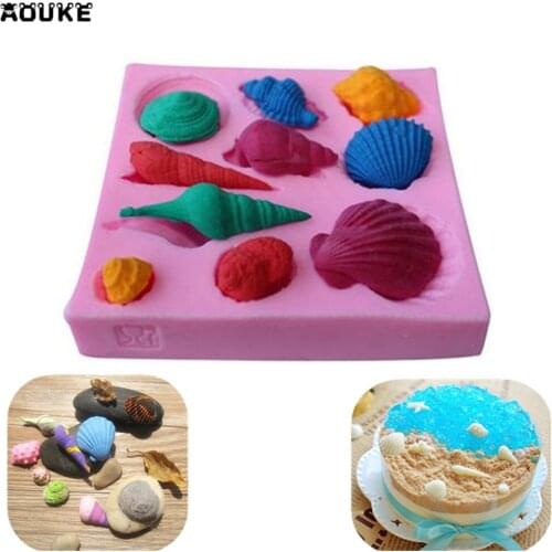 Conch Shells Fondant Cake Silicone Mold Biscuits Pastry Chocolate Mould Candy Ice Cube Molds Cake Decoration DIY Baking Tools