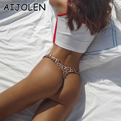 AIJOLEN Sexy Leopard Print Thong Seamless Underwear For Women Slim-fit Simple Soft Panties Smooth Pattern Underpants G String