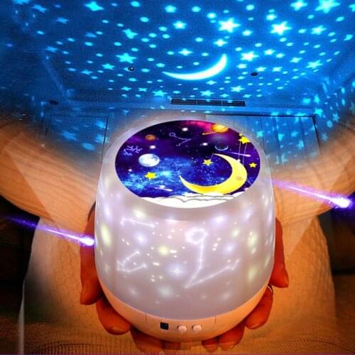 Magical Starry Sky LED Projector Night Light Starry Moon Projector Night Lamp Colorful Rotary Lamp for Baby Children Gift