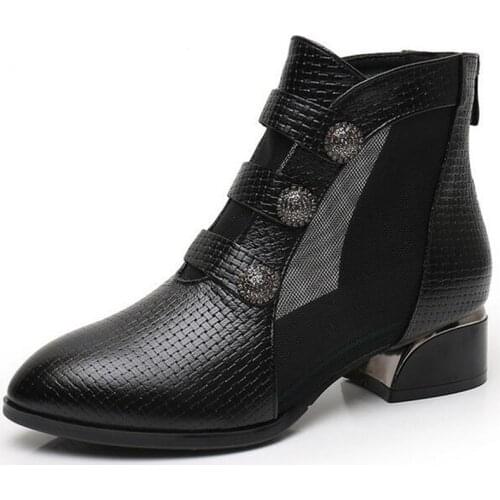 2021 New Pointed High-quality Cowhide Mesh Summer Boots Cool Fashion Sandals Women Sandal Shoes Big Size Trend Shoes Sandals