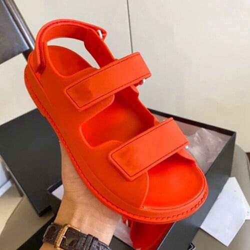 Shoes Woman Luxury Leather Platform Sandals Womens 2020 Summer Womens thick Leather Shoes Buckle Thick Bottom Sandals Women
