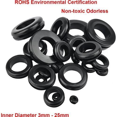 10pcs Double-side RoHS Rubber Grommets Electric Box Inlet/Outlet Cable Protector Seal Plug 3mm-25mm Non-toxic Odorless Rubber