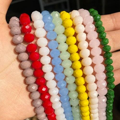 3/4/6/8mm Crystal Beads Rondelle Faceted Mix Color Jewelry Findings Spacer Lariat Earrings Bracelet Necklace Accessories