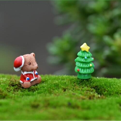 5pcs/lot Mini Micro Landscape Christmas Figurines Xmas Squirrel Garden Decor Miniatures