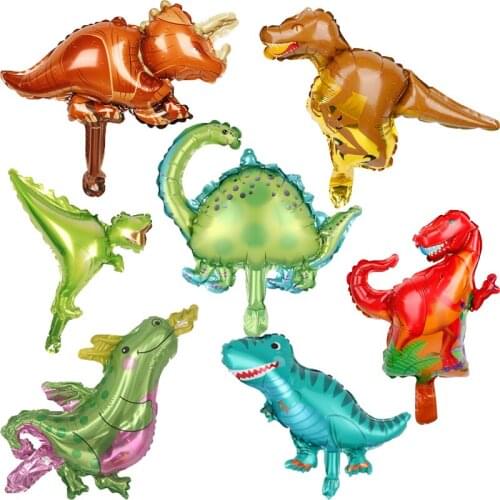 50pcs Mini Dinosaur Foil Balloons Birthday Party Decoration Jungle Animal Part Supplies Globos Kids Toys Baby Shower Helium Ball