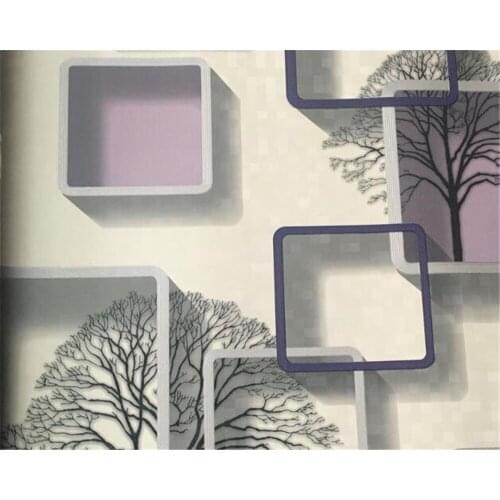 Beibehang wall papers home decor 3D PVC Bedroom Living Room TV Background Wall Grid Squares Abstract Wallpaper papel de parede