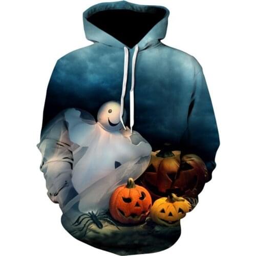 Free Shipping HAPPY HALLOWEEN Sweatshirts Women Men 3D Pumpkin Print Hoodies Sweatshirts with Pocket Woman Coat