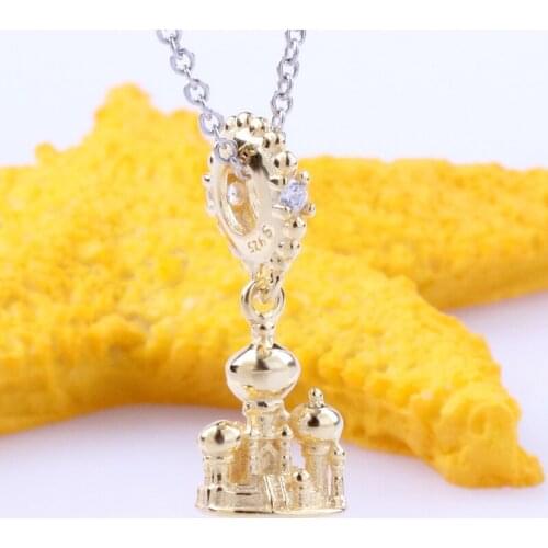 Bewill S925 Sterling Silver Niagarba Castle Pendant New Style Agraba Castle String Decoration Fit Original Charms Necklace