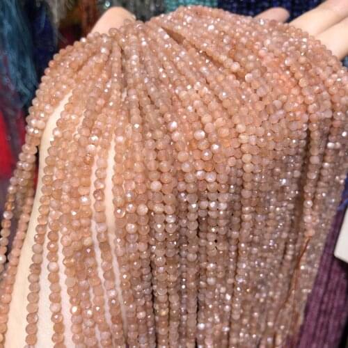 Natural Stone Bead Section Small Beads Super Orange Moonstone For Jewelry Making DIY Necklace Bracelet Earrings Anklet Accessory