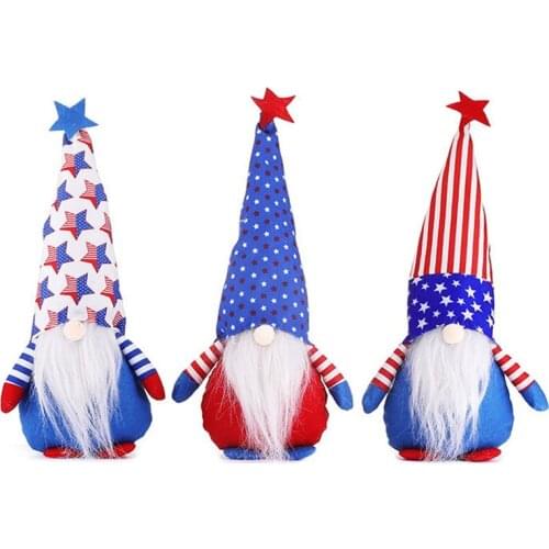 Independence Day Gnome Star Patriotic Veterans Day Tomte 4Th of July Gift Kitchen Tiered Tray Decorations