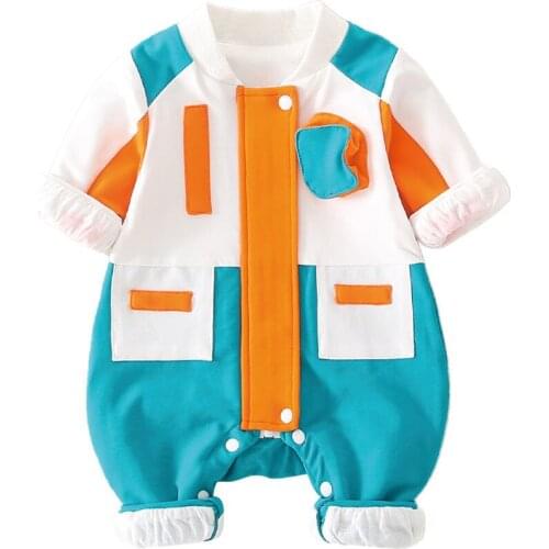Baby spring clothes long-sleeved suit boys and girls baby outing romper full moon jumpsuit spring and autumn cute