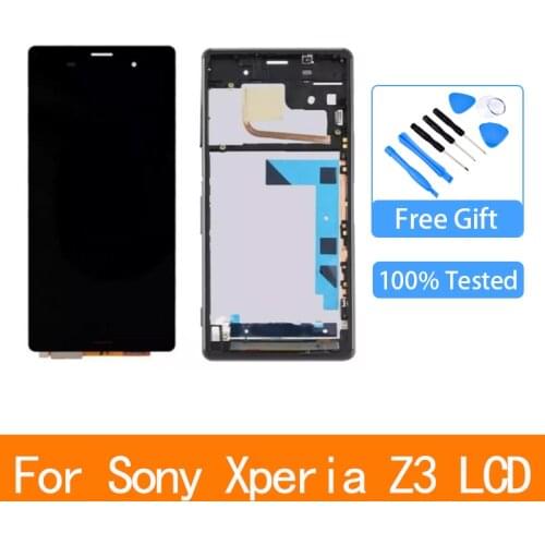 Original Display 5.2'' For Sony Xperia Z3 D6603 D6633 D6653 L55T LCD Display with Touch Screen Digitizer Assembly with frame