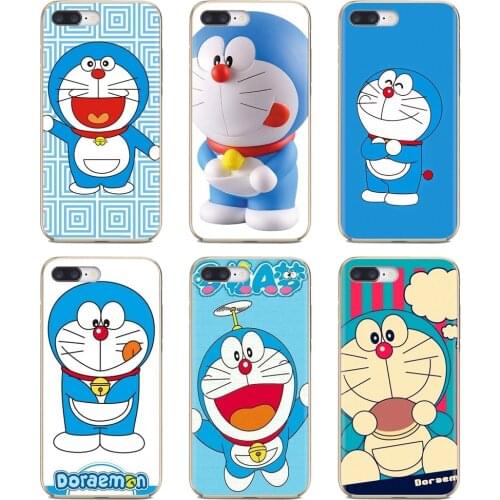 For Xiaomi mi Redmi Note 3 4 4X 5 6 7 8 8t 9 9s 9t 10 pro lite Silicone Phone Cover Nobita Nobi Japan Doraemon Blue Cat