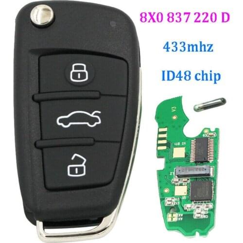 3 Buttons Car Keyless Go Smart Remote Key 315Mhz 434Mhz with ID48 Chip for Audi A1 Q3 TT R8 Semi Intelligent Car Remote Key