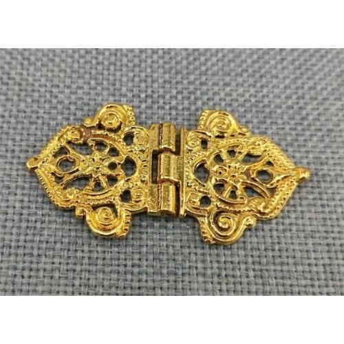 Hot 1000pcs/lot Vintage Alloy Hollow Flower Hinge,Chinese Furniture Hardware,Metal Hinges,Cabinet Door Butt Hinges 24*54mm
