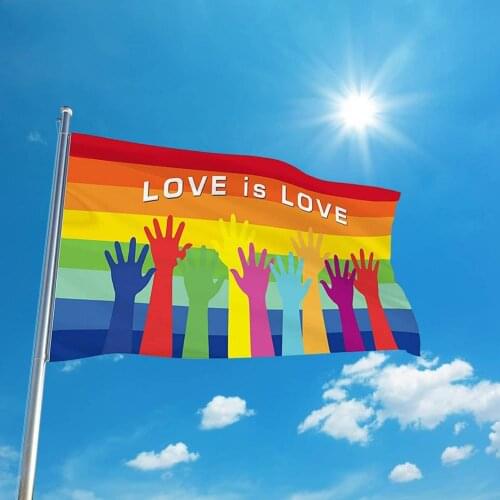 Love Is Love Rainbow Flag Garden Yard Flag Polyester Fade Resistant Flag Homosexual LGBT Gay Pride Yard Art Flag Brass Grommets