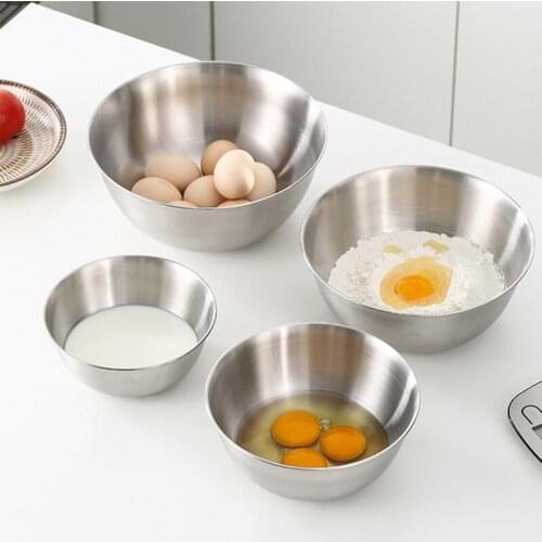 16/19/22/24CM Stainless Steel Mixing Bowl Japanese Style 304 Food Grade Salad Bowls Kitchen Baking Tableware