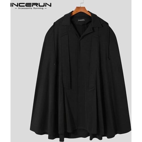 Fashion Casual New Mens Capes Woolen Coat Male Solid Comfortable Winter Hooded Tops Hot Sale Bat Sleeve Cloak Poncho S-5XL 2021