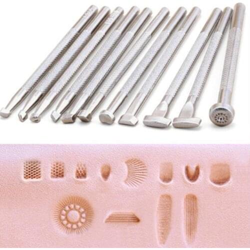 Leather Stamp Punch Set Saddle Making Tools for Leather Craft Working Silver Steel