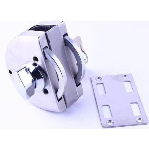 Single Glass Door Lock Stainless Steel Double Open Frameless Glass Door Locks Hasps For 10-12mm Thickness Glass Door Lock