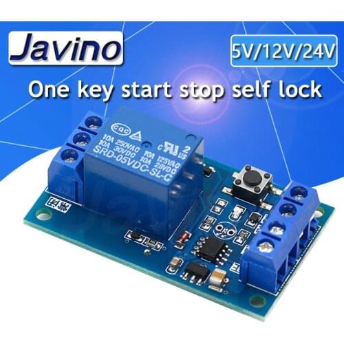 Single key bistable relay module automobile refit switch one key start stop self lock single chip microcomputer control 51