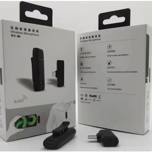 90mAh Rechargeable Battery Lavalier Mic Type-C Powered Portable Mini Mics X3UF