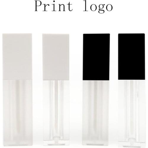 Print Your Logo 50pcs 5ml Empty Lipgloss Bottle DIY Lip Gloss Container Transprent/Frosted Refillable Bottles Lipgloss Bottle