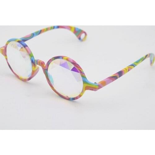 Multicolor Print Frame Kaleidoscope Glasses