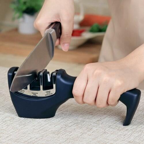 RISAMSHA Stainless Steel Professional Knife Sharpener 3 Stages for Stainless Steel Knife and Ceramic Knife Sharpener