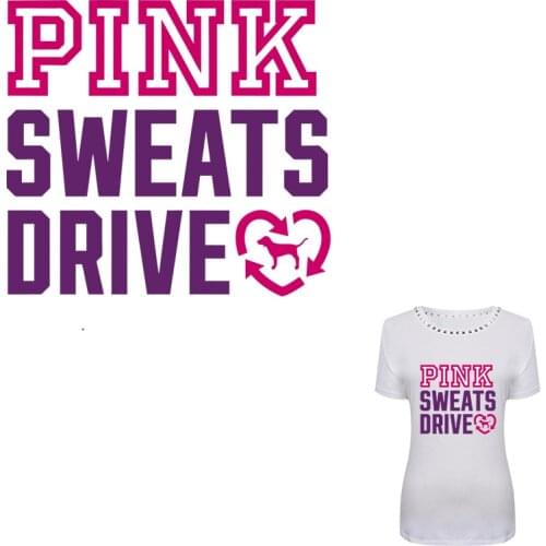 COSBILL Pink Sweats Drive 20*18cm Patches For A-level Washable DIY Accessory Decoration Iron On Transfer Heat Applique Y-009
