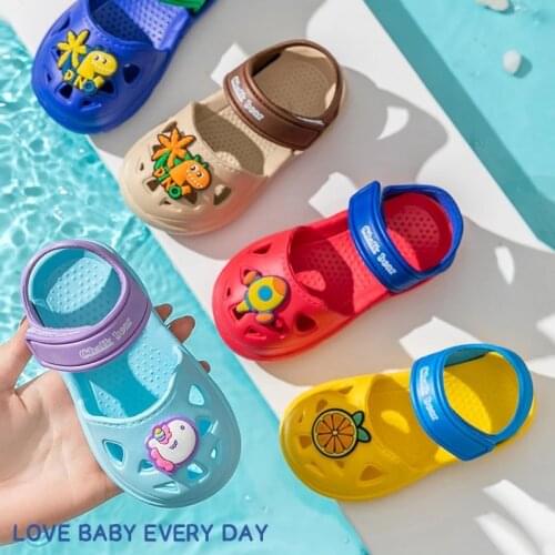 Cartoon Unicorn Dinosaur Childrens Sandals Hook Loop Summer Beach Shoes For Kids Toddler EVA Soft Bottom Non Slip Boys Shoes