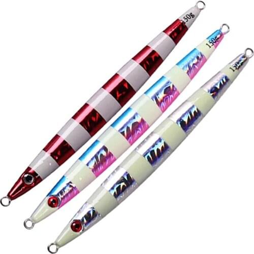 Slow Metal Jig Fishing Lure 100g 150g Wobblers 3PCS Luminous Hard Artificial Bait For Sea Bass Pike Fishing Tackle 2021