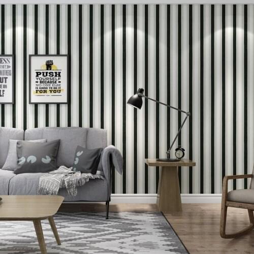 Modern Black White Striped Wallpapers for Living Room Walls PVC Vertical Stripes Wallpaper Roll papel de parede listrado