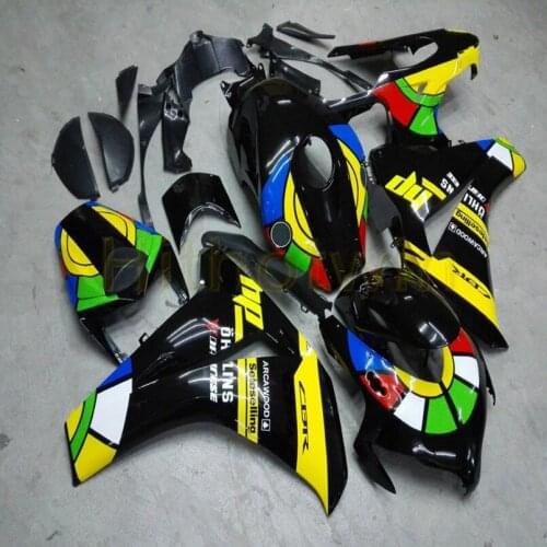 Custom motorcycle article for CBR1000RR 2008 2009 2010 2011 Fairings+Botls+Injection mold yellow green black M2