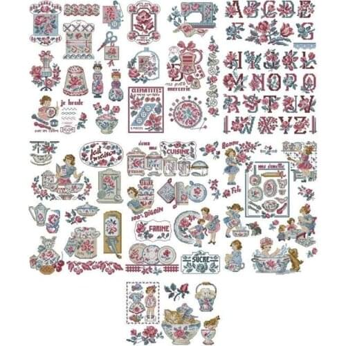 Top Customized Embroidery Womans Great Housework Modern Cross Stitch Idea with 100% Cotton Floss & Free Shipping for Wall Decor