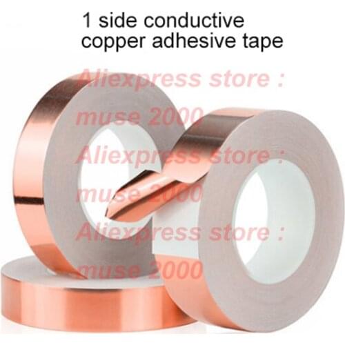 1 side conductive Brass adhesive tape 0.06mm copper sheet glue backed film board Shielding signal phone PCB conductivity