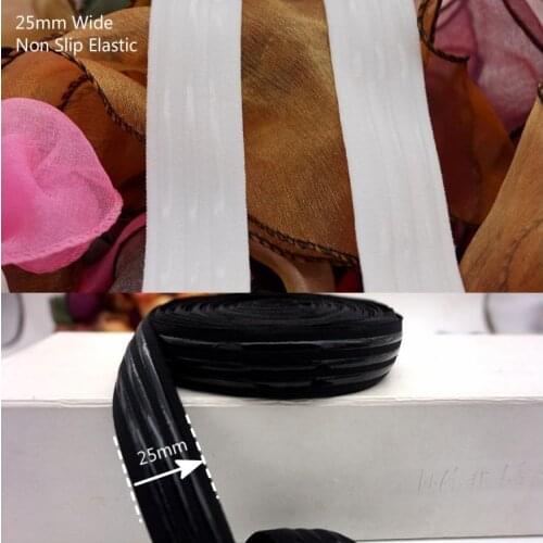 1" Black White Silicone Non Slip Elastic Gripper For Sewing Diy Extra Grip Tape 2.5cm Width 5 Meters Three Silicone Width 4mm*3