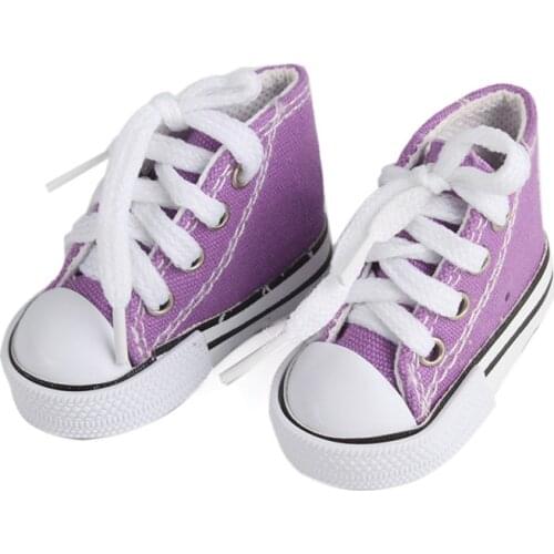 1Pair 7cm Shoes Sneakers DIY Dolls Accessories For Fashion Denim Canvas American Dolls Mini Toy Shoes For Handmade Doll#264295