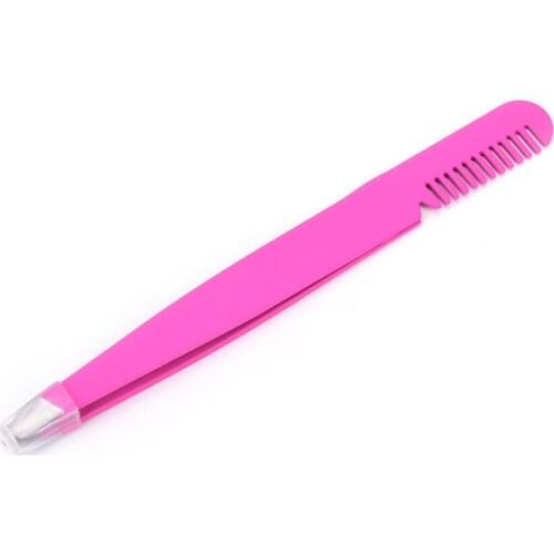 1 Pc False Eyelash Applicator Tweezer With Comb Face Hair Removal Eyebrow Clip Women Cosmetics Beauty Makeup Tool JETTING
