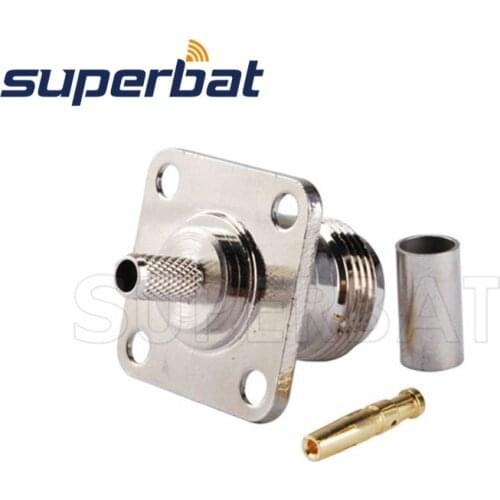 Superbat Wifi Antenna RF Coaxial Connector N Jack with 4 hole Panel Mount Crimp for RG58 RG142 RG400 LMR195 Cable 10PCS