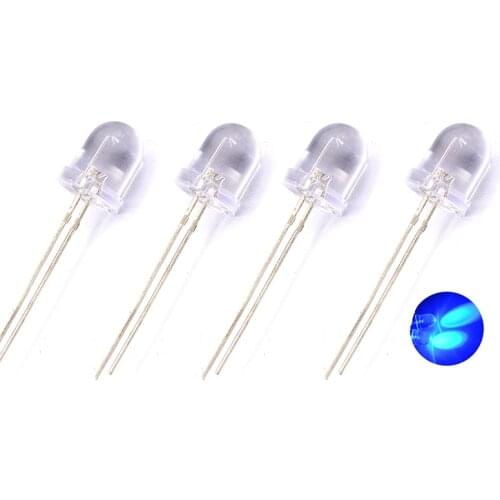 100pcs/lot 8mm Blue LED Round F8 super bright LED light emitting diode lamp beads for DIY lights