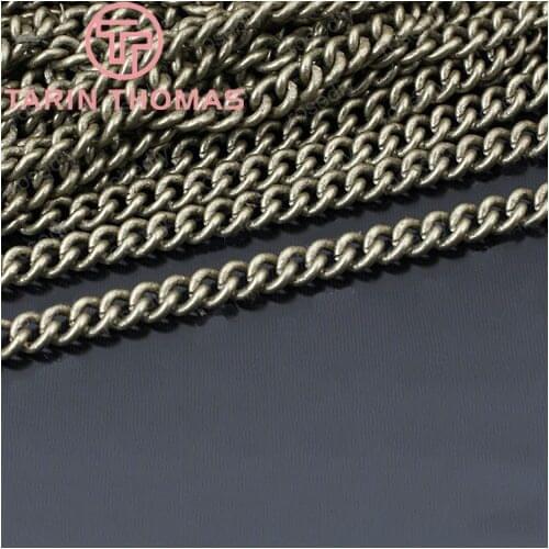 2 Meter Chain width:3.5MM Antique Bronze Copper Strong Extended Chain Necklace Chains Diy Jewelry Findings Accessories