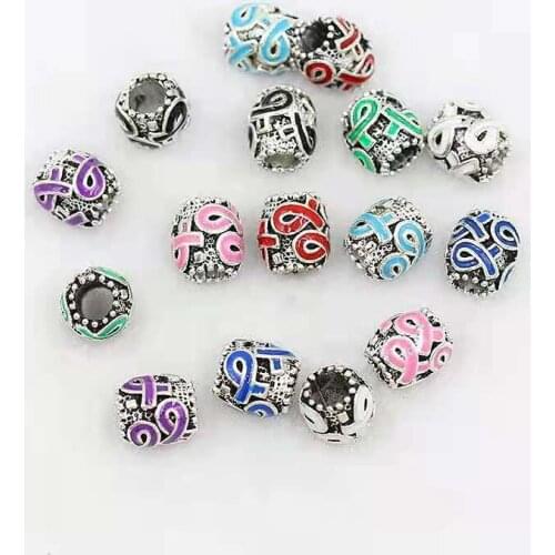 20PCS/Lot Alloy Beads OWL Shape DIY Big Hole Metal Beads Spacer Murano Bead Charm Fit For Pandora Charms Bracelet