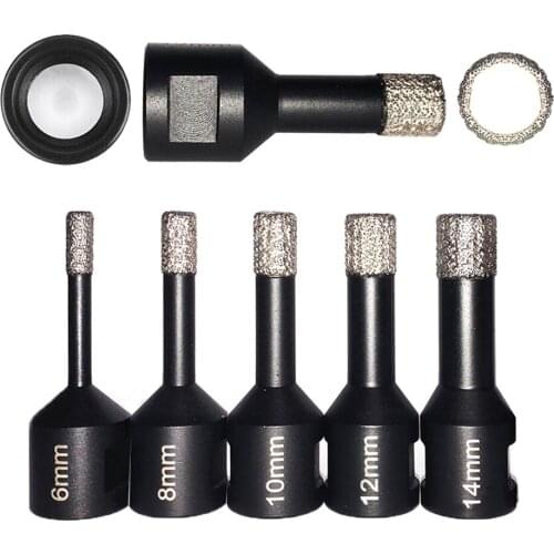 2021 Year 12mm/10mm/8mm/6mm Professional Quality Dry Vacuum Brazed Drill Core Bits M14 Thread Diamond Dry Drill Bits Core Bits