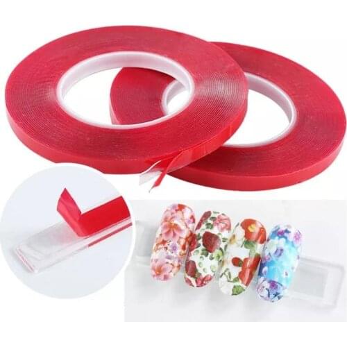 Double-sided Clear Transparent Gel Foam Adhesive Tape 10M 10mm Magic Double-Sided Tape 1 Sheet- 24 Press on Nail Adhesive Tabs