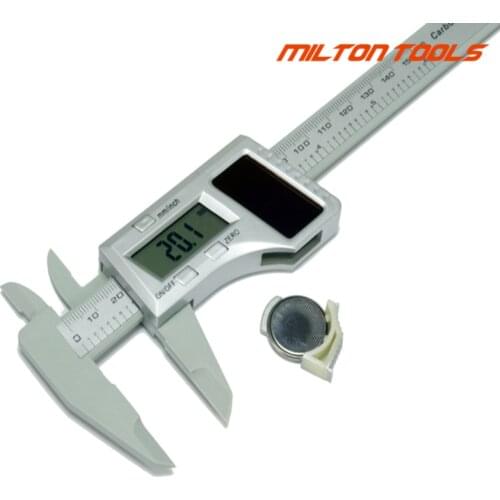 50pcs/lot! 150MM/6" Solar Digital Vernier Caliper Solar carbon fiber digital caliper gauge