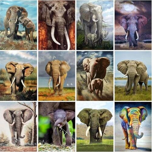 DIY Elephant 5D Diamond Painting Full Square Drill Diamond Embroidery Animals Mosaic Rhinestone Kits Wall Art Home Decor Gift