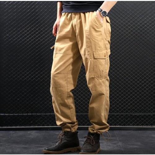 Camouflage Cargo Pants Casual Loose Mens Cotton Pocket Baggy Trousers Spring Autumn Men overall Straight Mens Bottoms XXXL