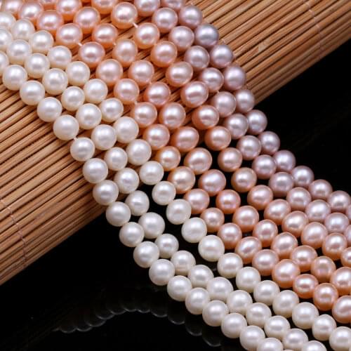 Natural Freshwater Pearls Beads High Quality Round Shape Pearl for Jewelry Making Bracelet Neckalce Accessories Size 6-7mm