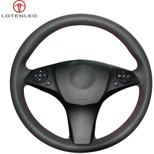 Black PU Artificial Leather DIY Car Steering Wheel Cover For Mercedes-Benz C180 C200 C350 C300 CLS 280 300 350 500 GLK 300 200